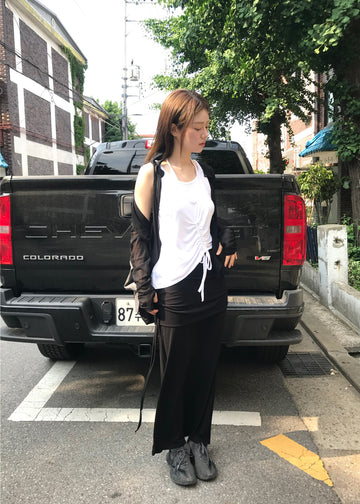 DRAWSTRING TWIST SLEEVELESS